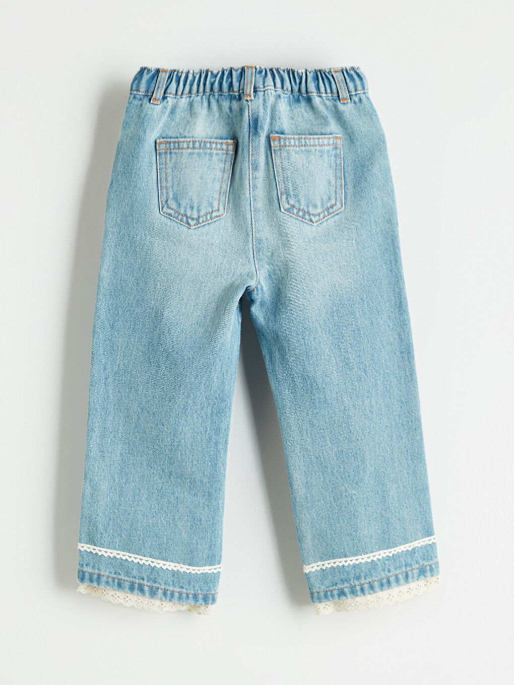 LCW Kids Girl's Jean Trousers with Adjustable Elastic Waist -W5AP44Z1-507