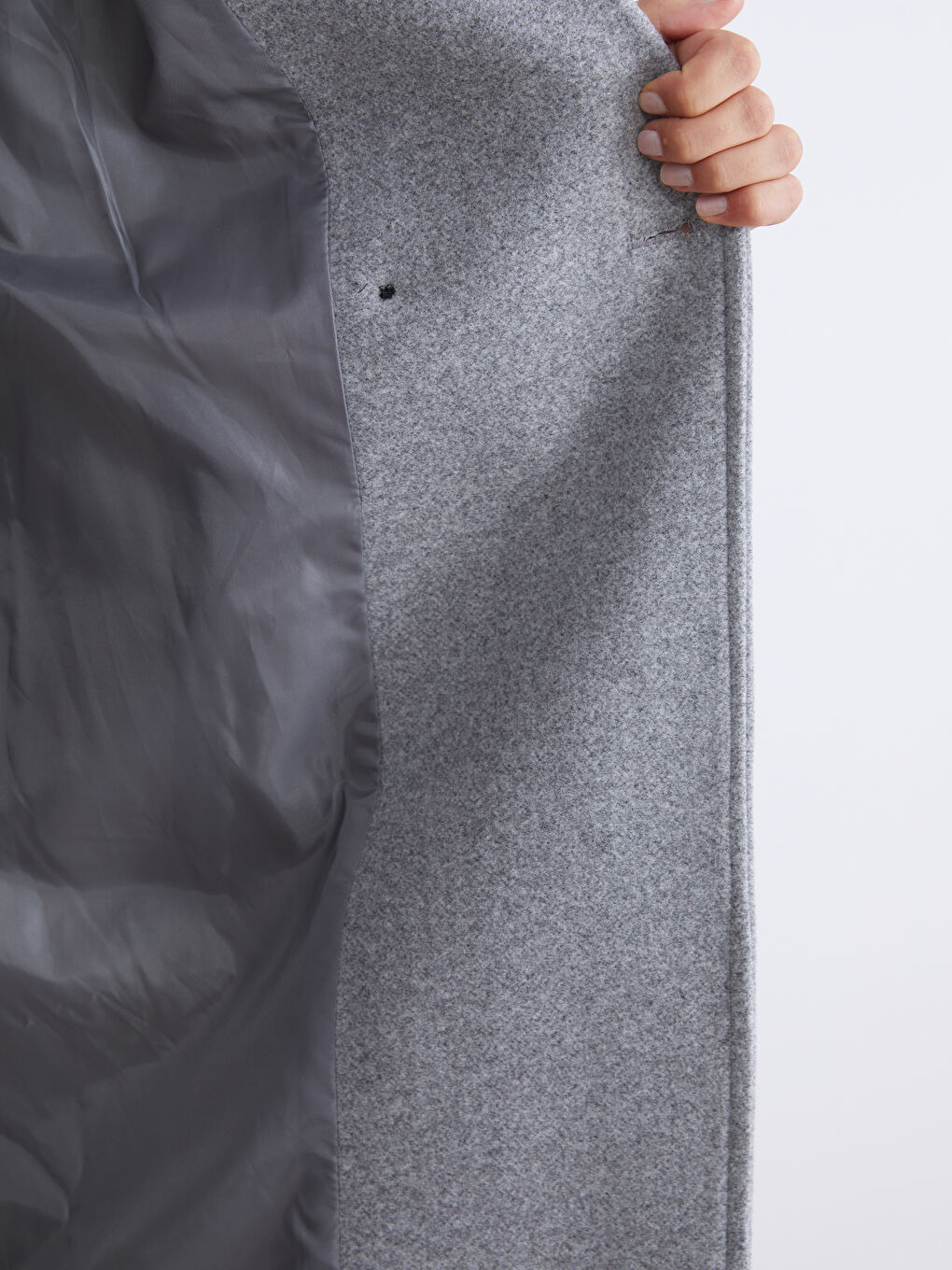 Antrasit Kruvaze Yaka Kadın Kaşe Kaban-2