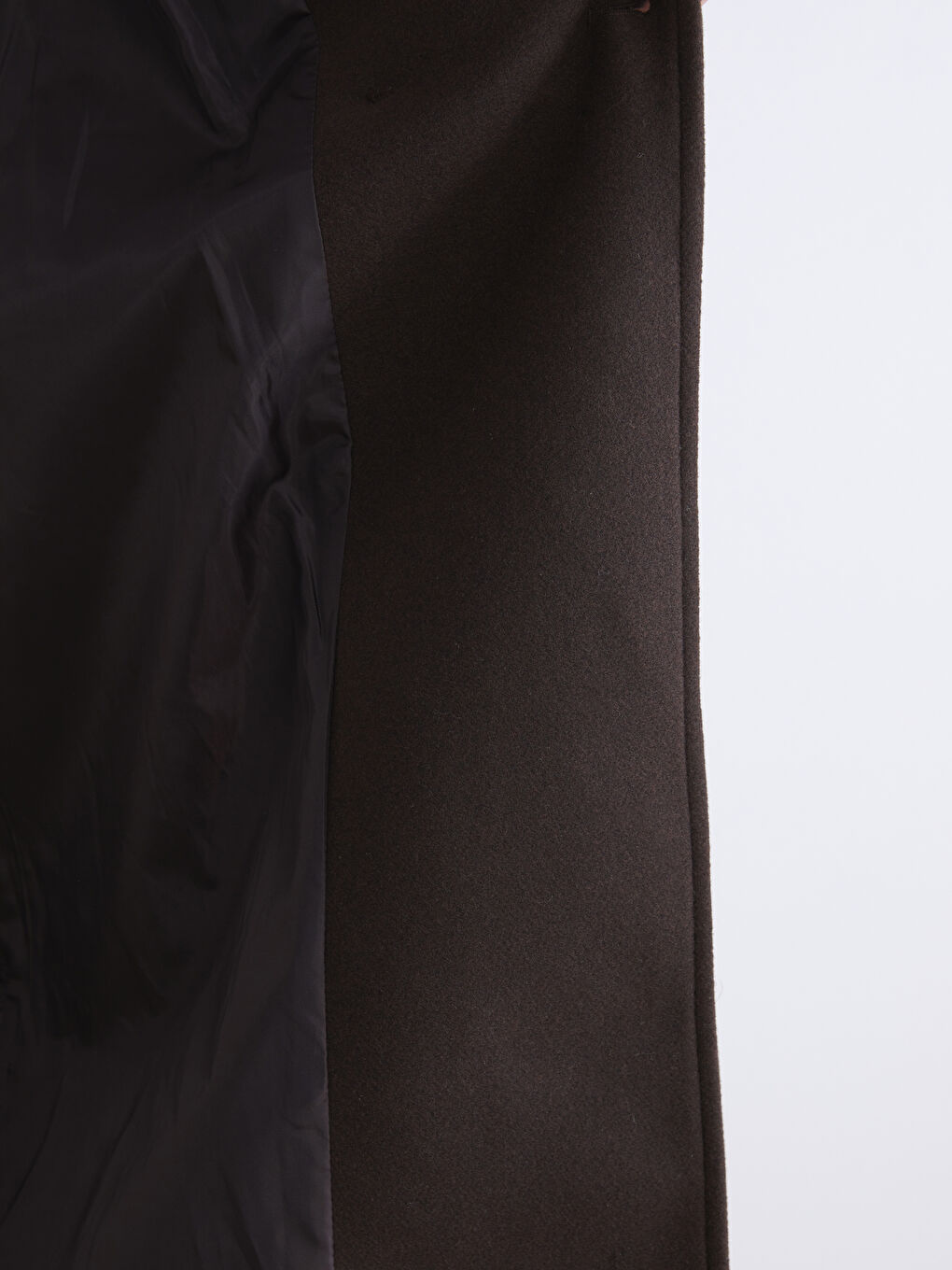 Kahverengi Kruvaze Yaka Kadın Kaşe Kaban-3