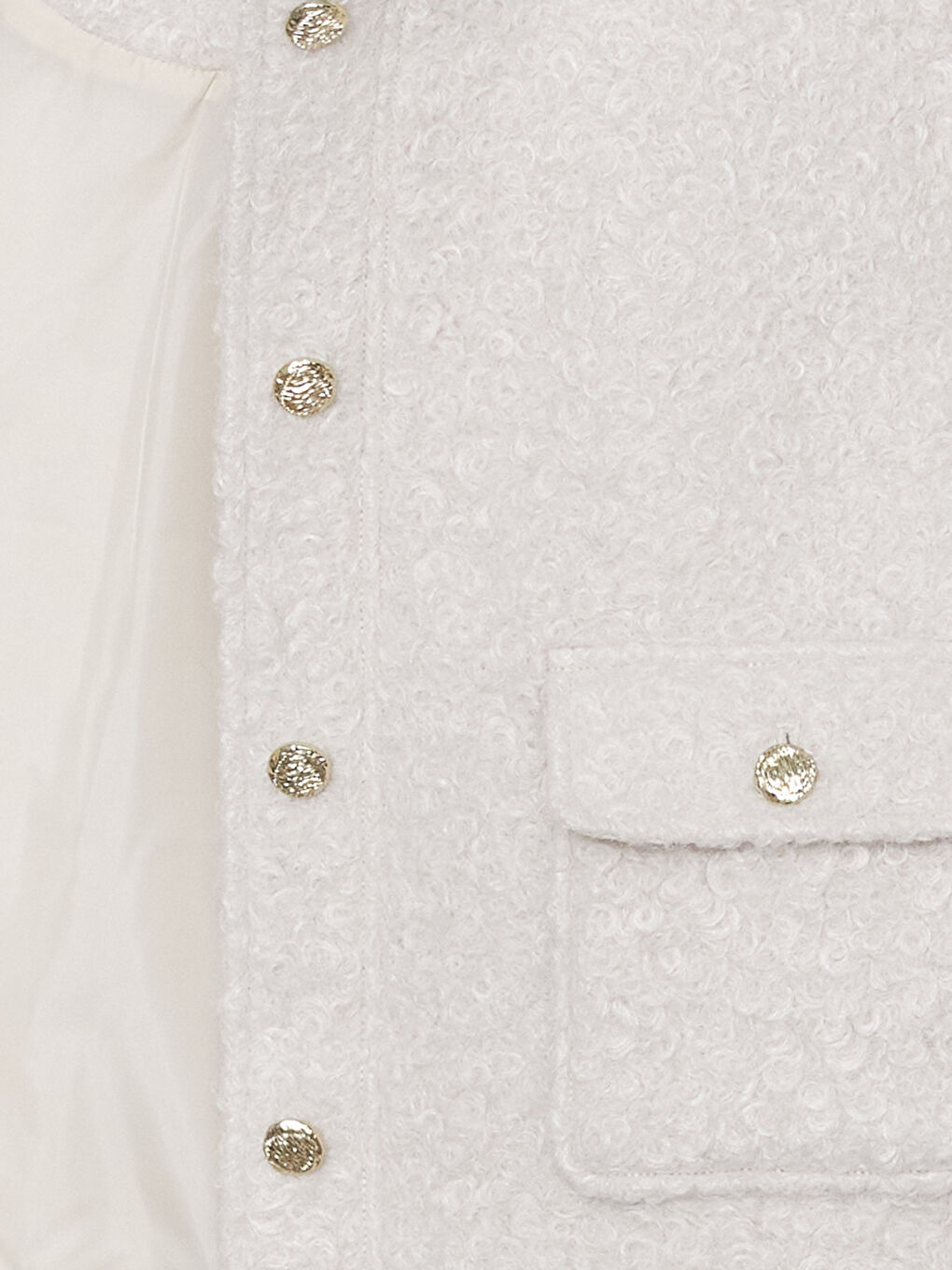 Bej Bisiklet Yaka Kadın Pelüş Mont-5