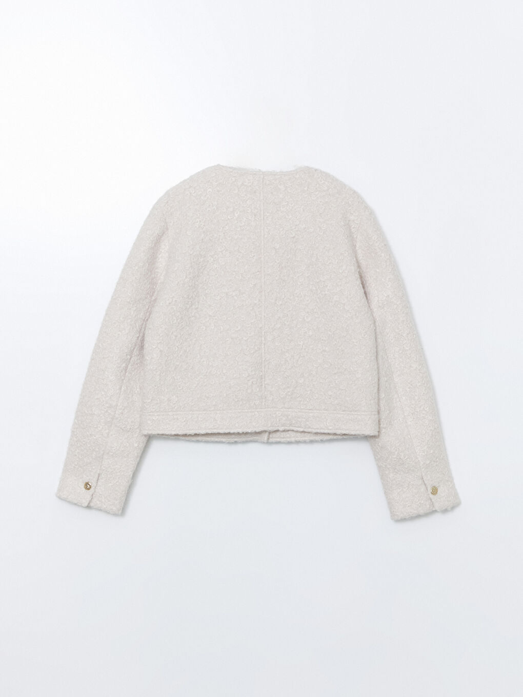 Bej Bisiklet Yaka Kadın Pelüş Mont-6