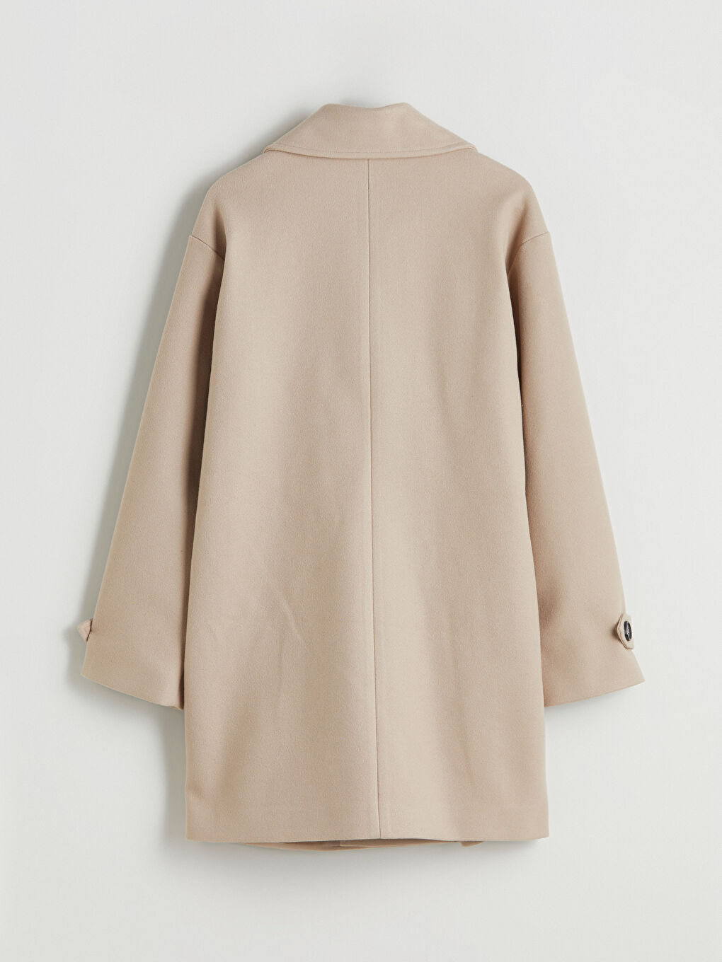 Bej Ceket Yaka Kadın Kaşe Kaban-6