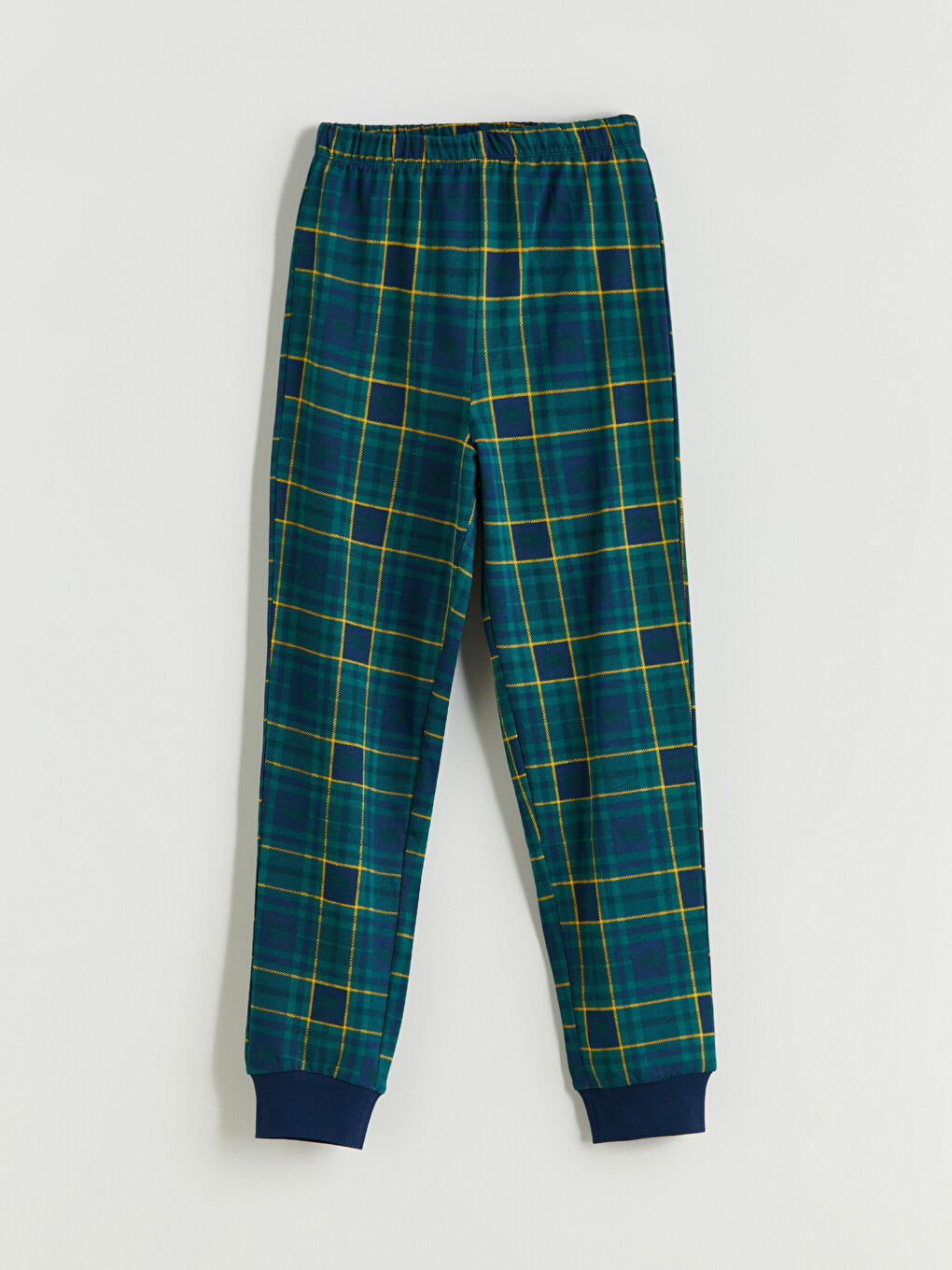 Lacivert Beli Lastikli Ekose Erkek Çocuk Pijama Alt-1