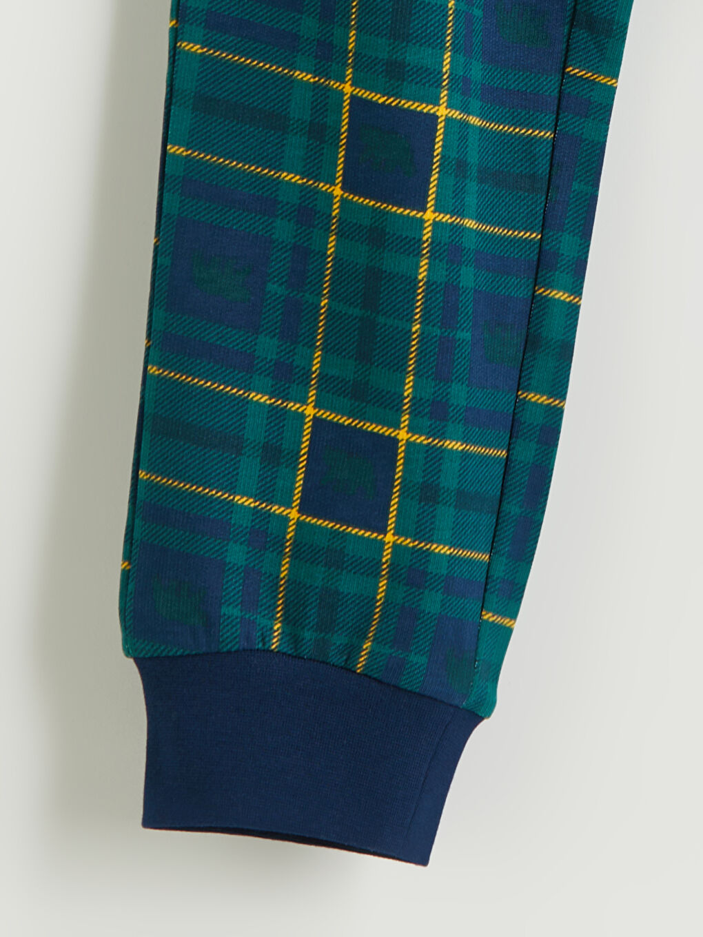 Lacivert Beli Lastikli Ekose Erkek Çocuk Pijama Alt-2