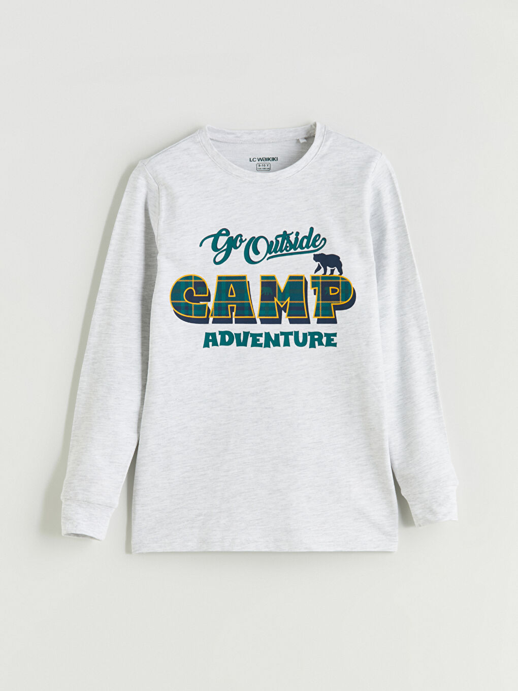 Bej Bisiklet Yaka Erkek Çocuk Pijama Üst