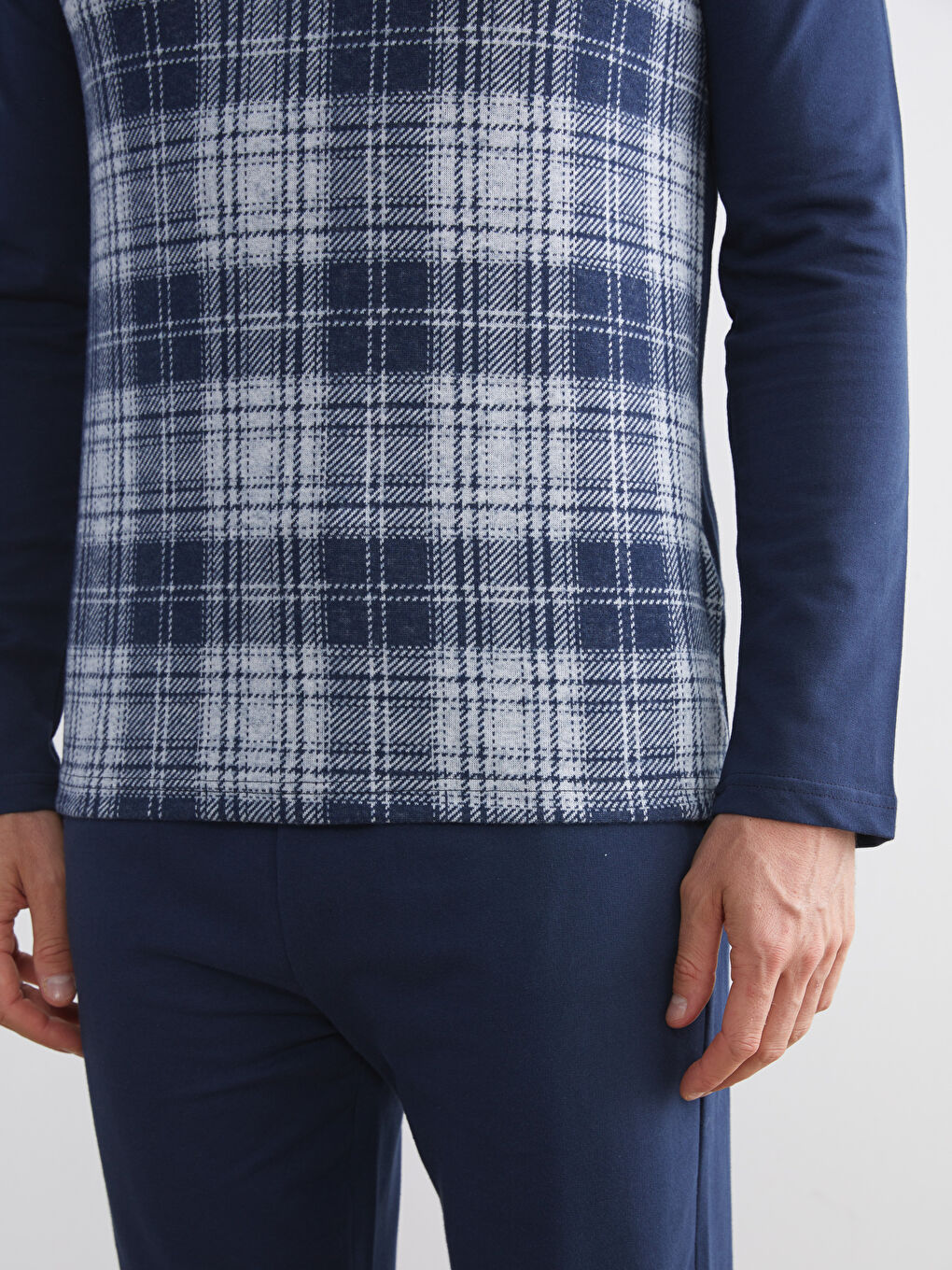 Lacivert Standart Kalıp Desenli Erkek Eşofman Takımı-2