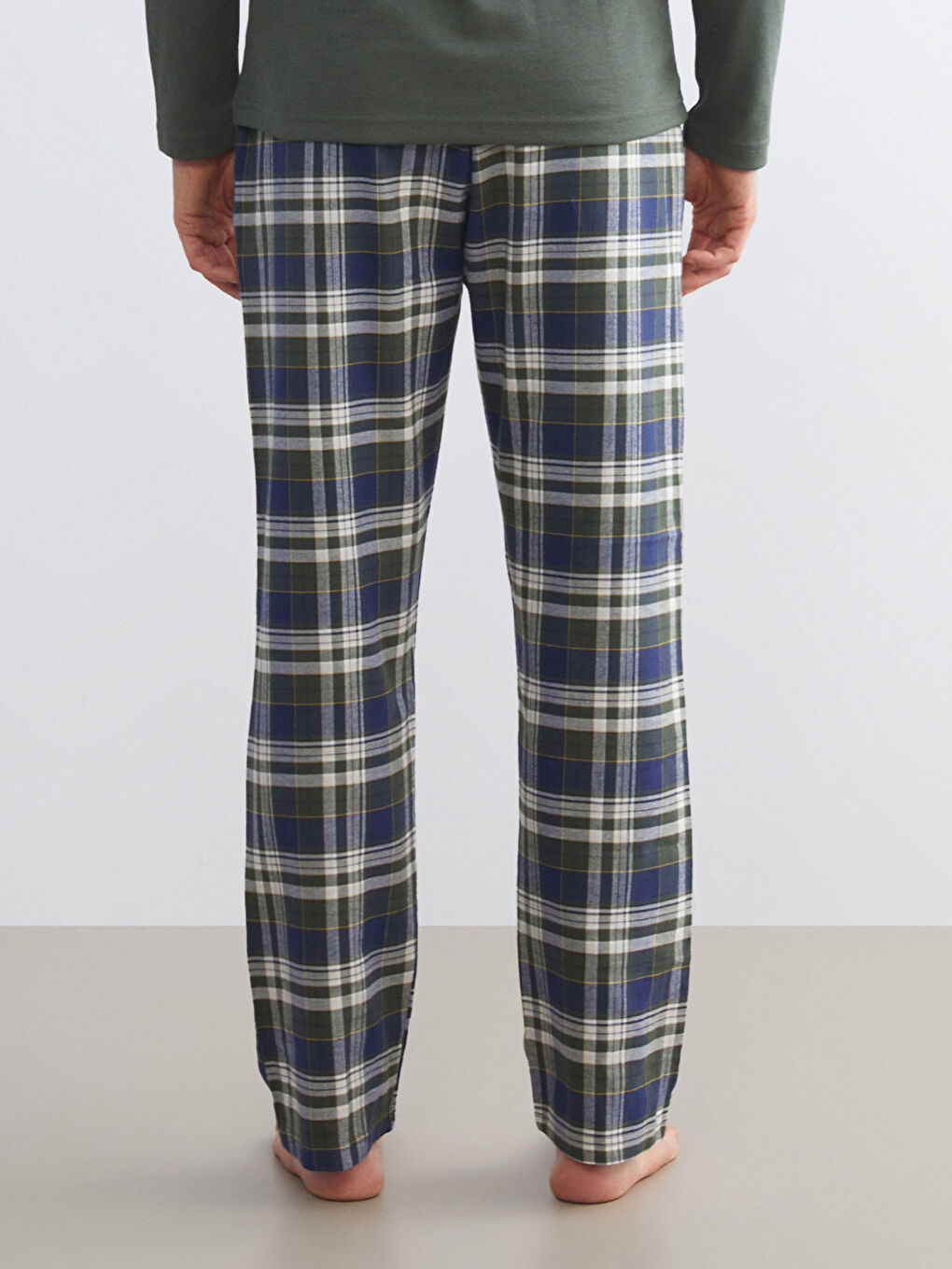 Lacivert Ekose Erkek Pijama Altı-1