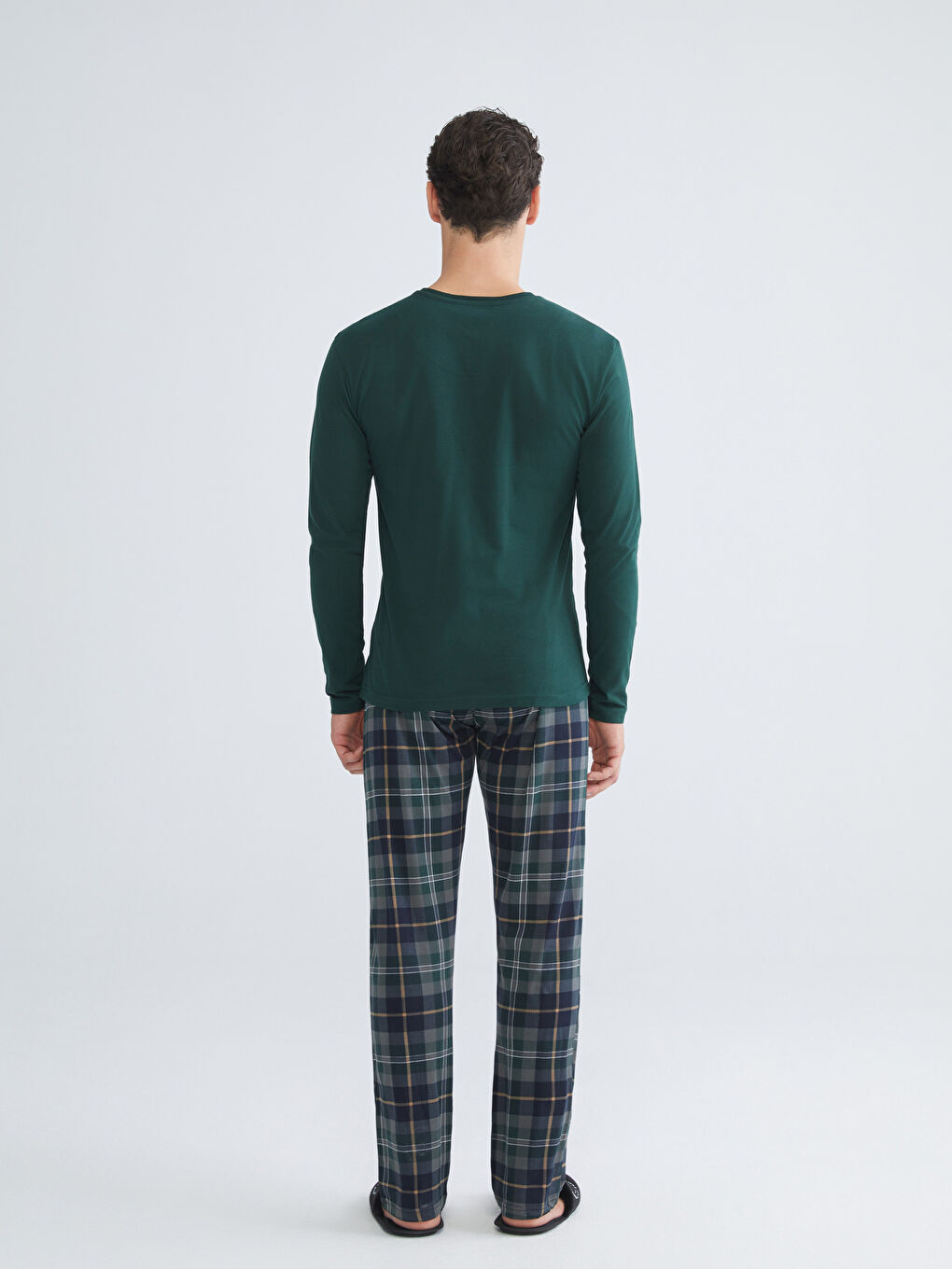 Yeşil Standart Kalıp Erkek Pijama Takımı-3