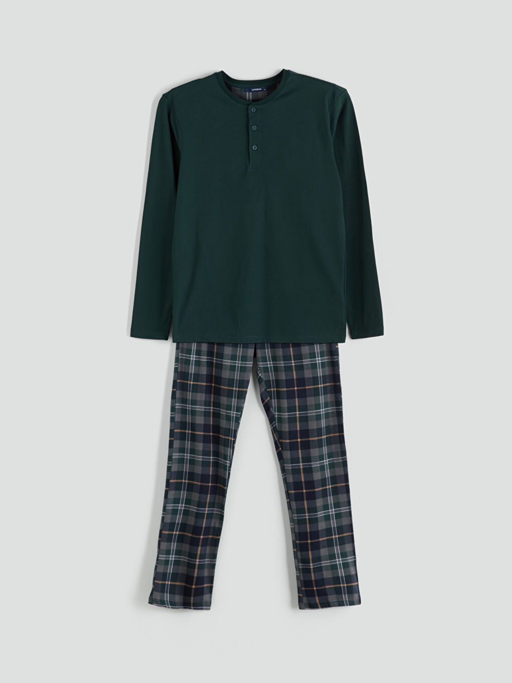 Yeşil Standart Kalıp Erkek Pijama Takımı-4