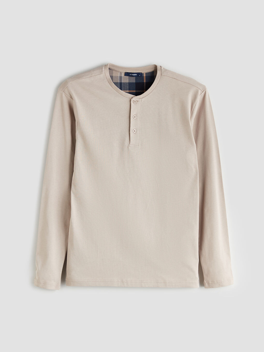 Bej Standart Kalıp Erkek Pijama Takımı-5