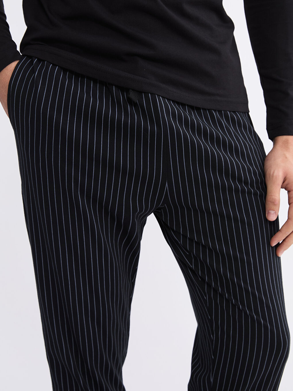 Siyah Standart Kalıp Erkek Pijama Takımı-3