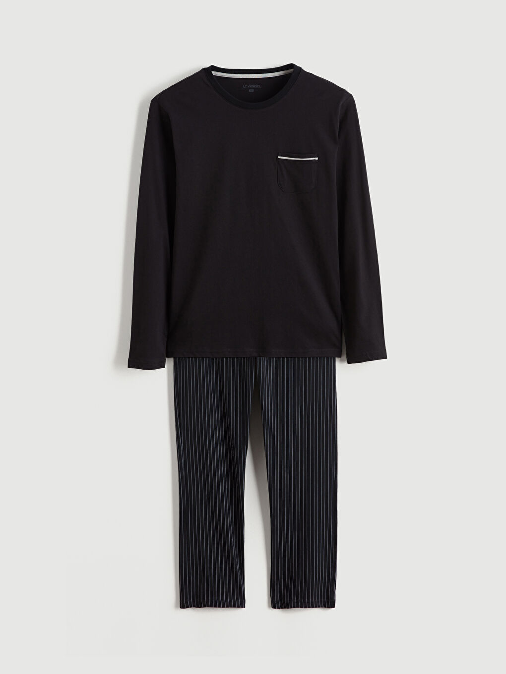 Siyah Standart Kalıp Erkek Pijama Takımı-5