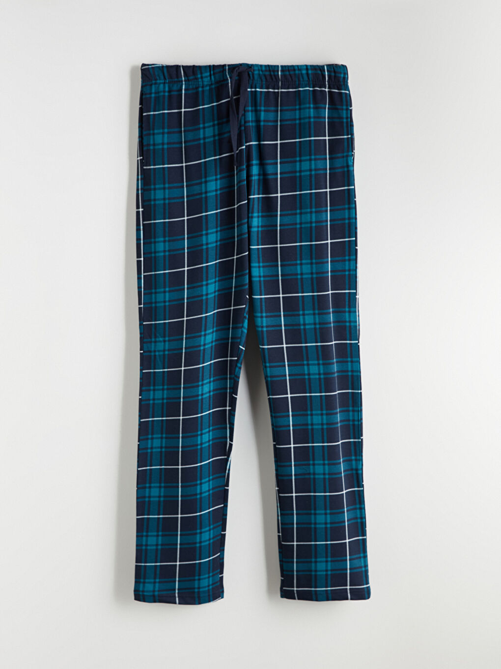 Mavi Standart Kalıp Ekose Erkek Pijama Altı