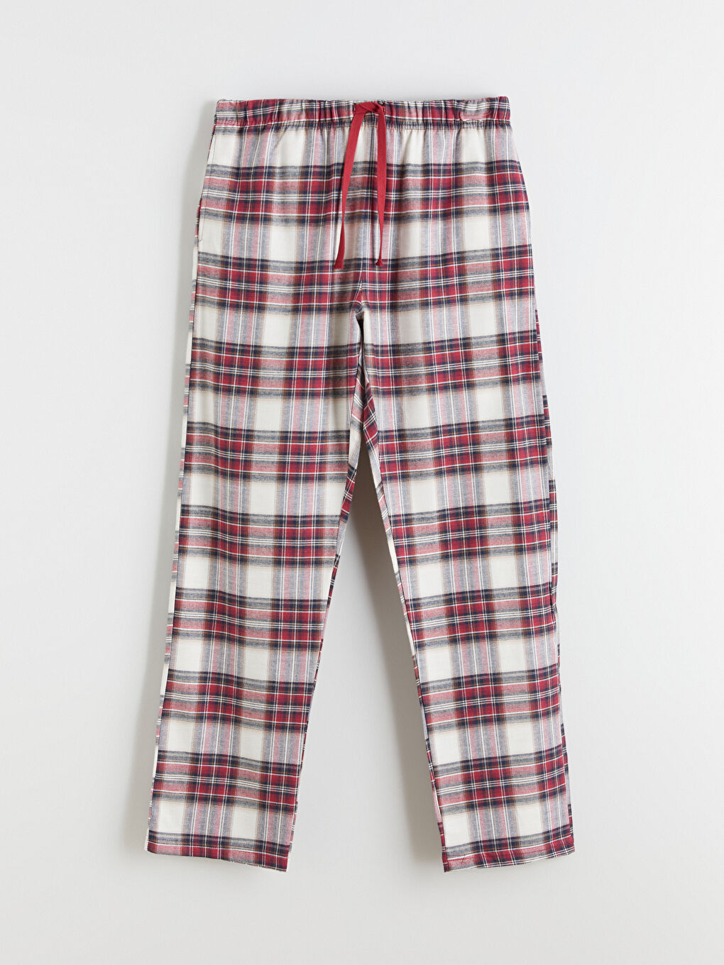 Bordo Standart Kalıp Ekose Erkek Pijama Alt