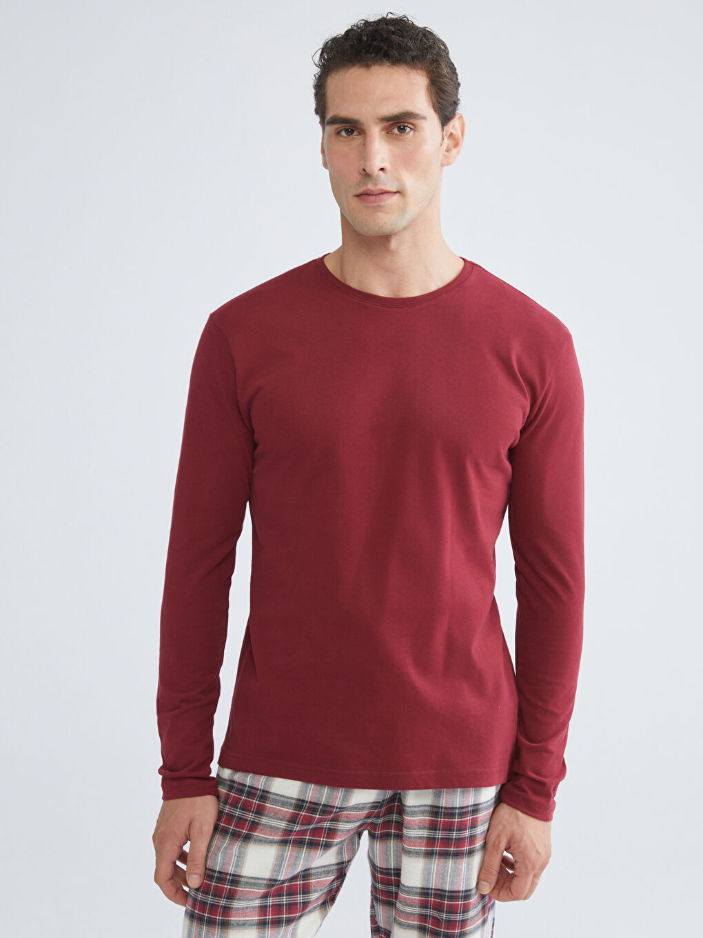 Bordo Standart Kalıp Erkek Pijama Takımı