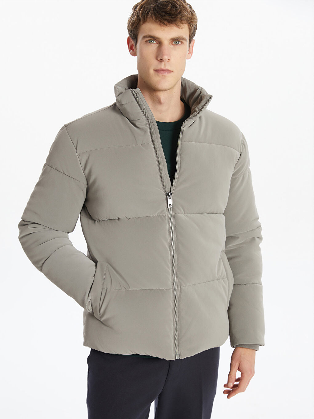 Standard Fit Funnel Neck Men's Puffer Coat