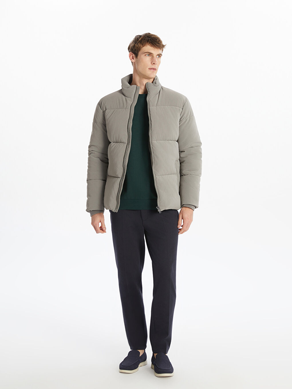 Standard Fit Funnel Neck Men's Puffer Coat-1
