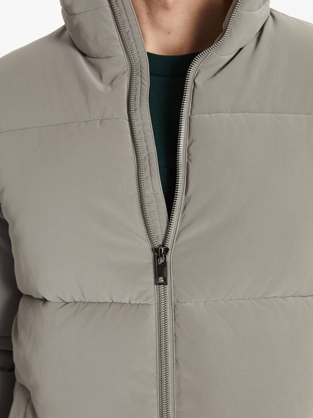 Standard Fit Funnel Neck Men's Puffer Coat-2