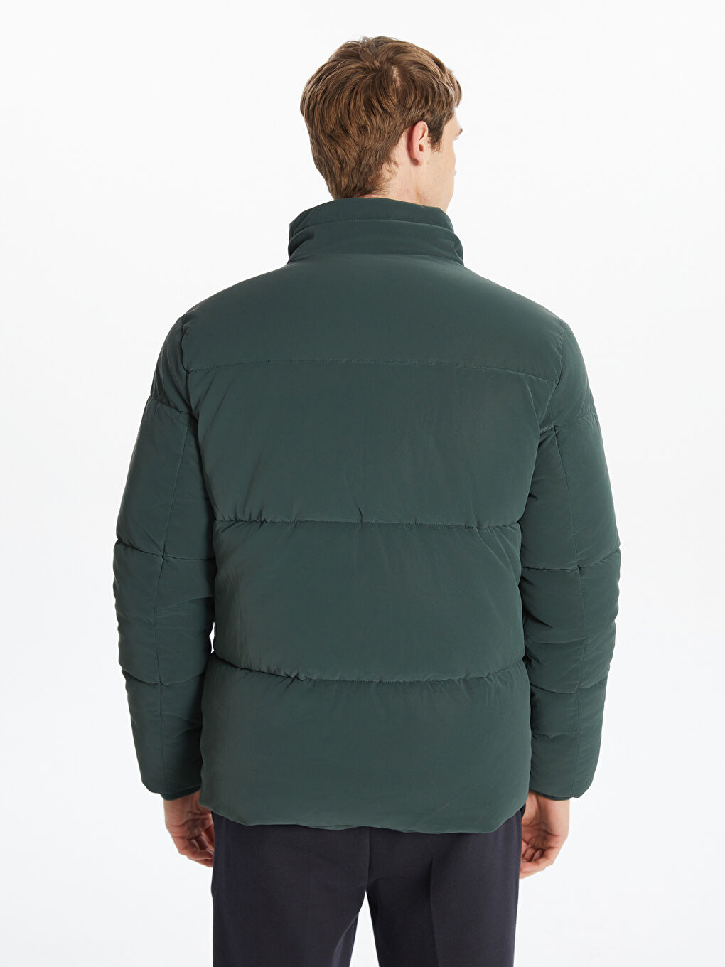 Standard Fit Funnel Neck Men's Puffer Coat-4