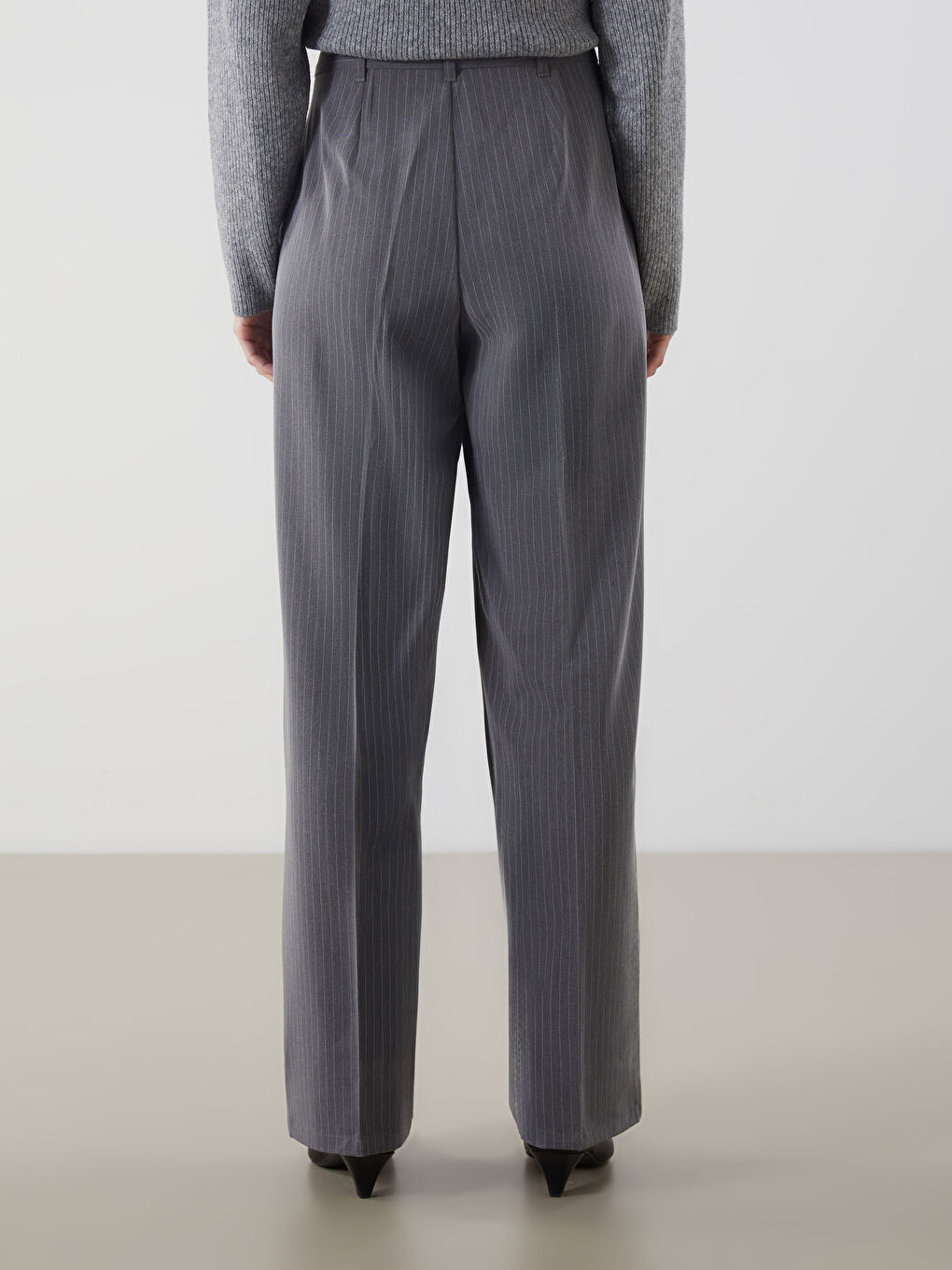 LCW Vision Slim Fit Striped Women's Trousers -W5AQ55Z8-LE0