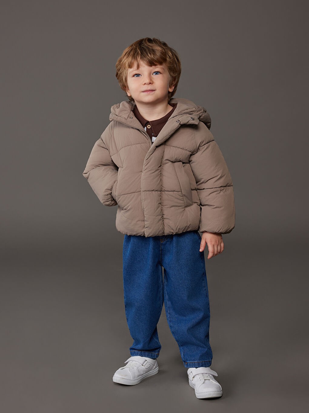 Baby Boy BEIGE Puffer Coat-1