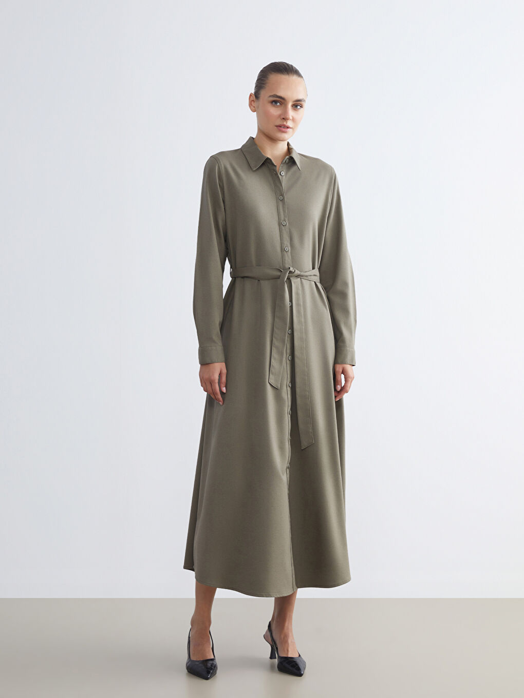 Belted Shirt Dress-1