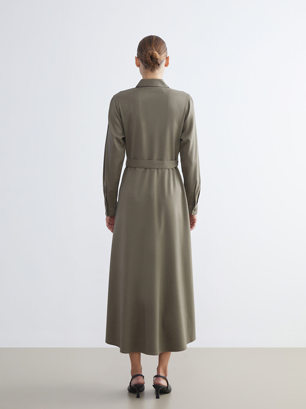 Belted Shirt Dress-3
