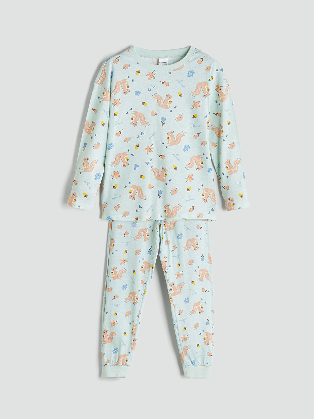Crew Neck Girls' Pyjama Set