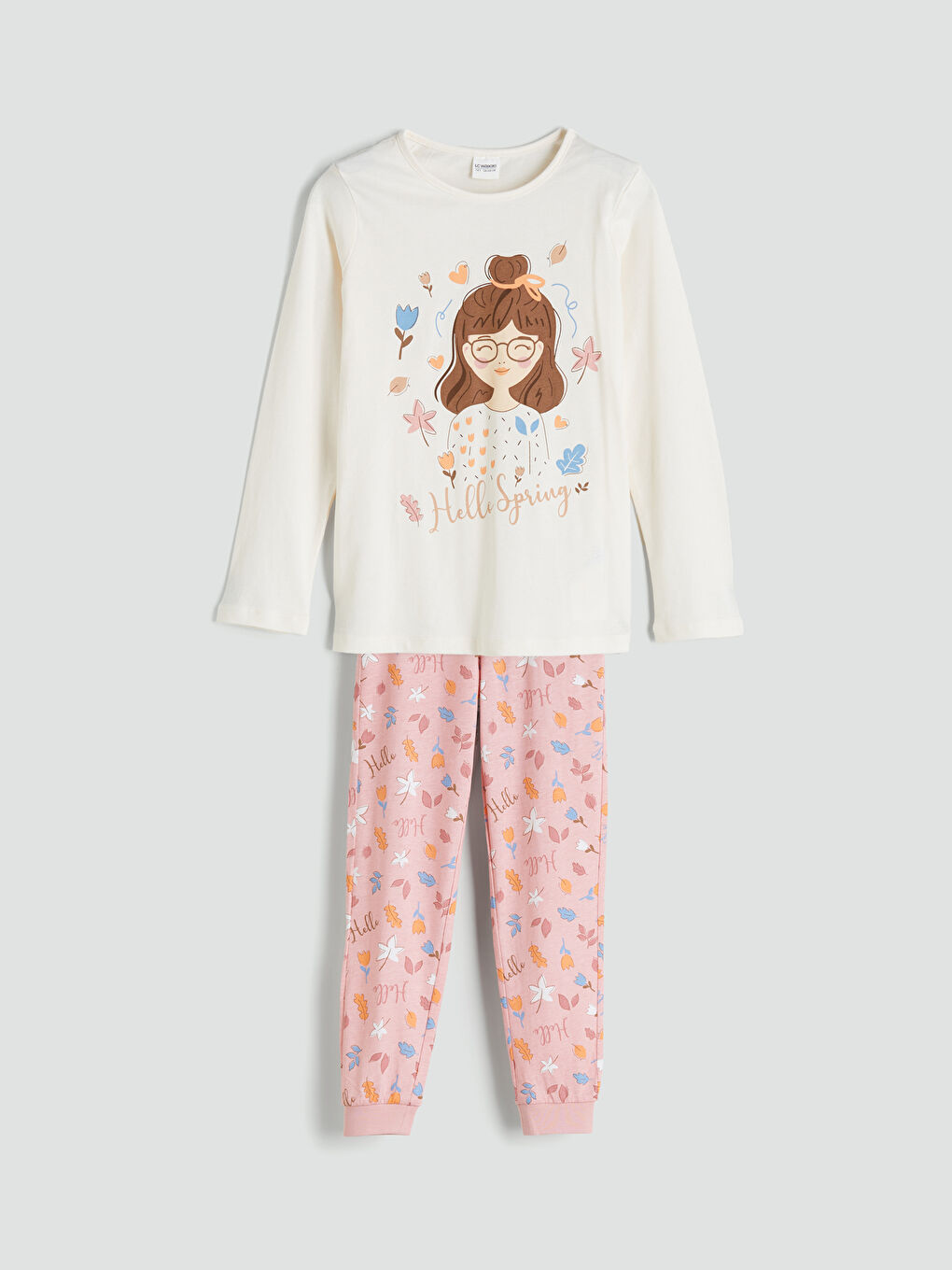LCW Kids Crew Neck Girls' Pyjama Set -W5AQ83Z4-FES