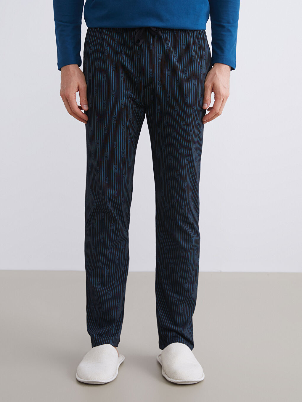 Lacivert Standart Kalıp Erkek Pijama Alt-2