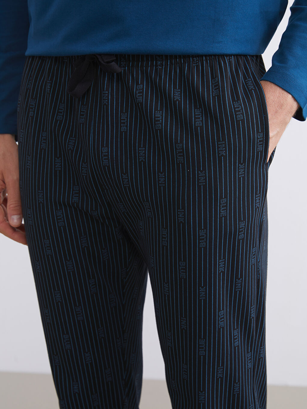 Lacivert Standart Kalıp Erkek Pijama Alt-3