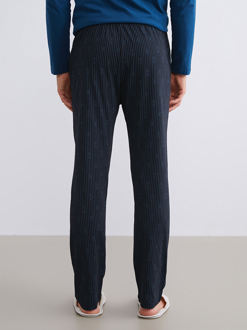 Lacivert Standart Kalıp Erkek Pijama Alt-4