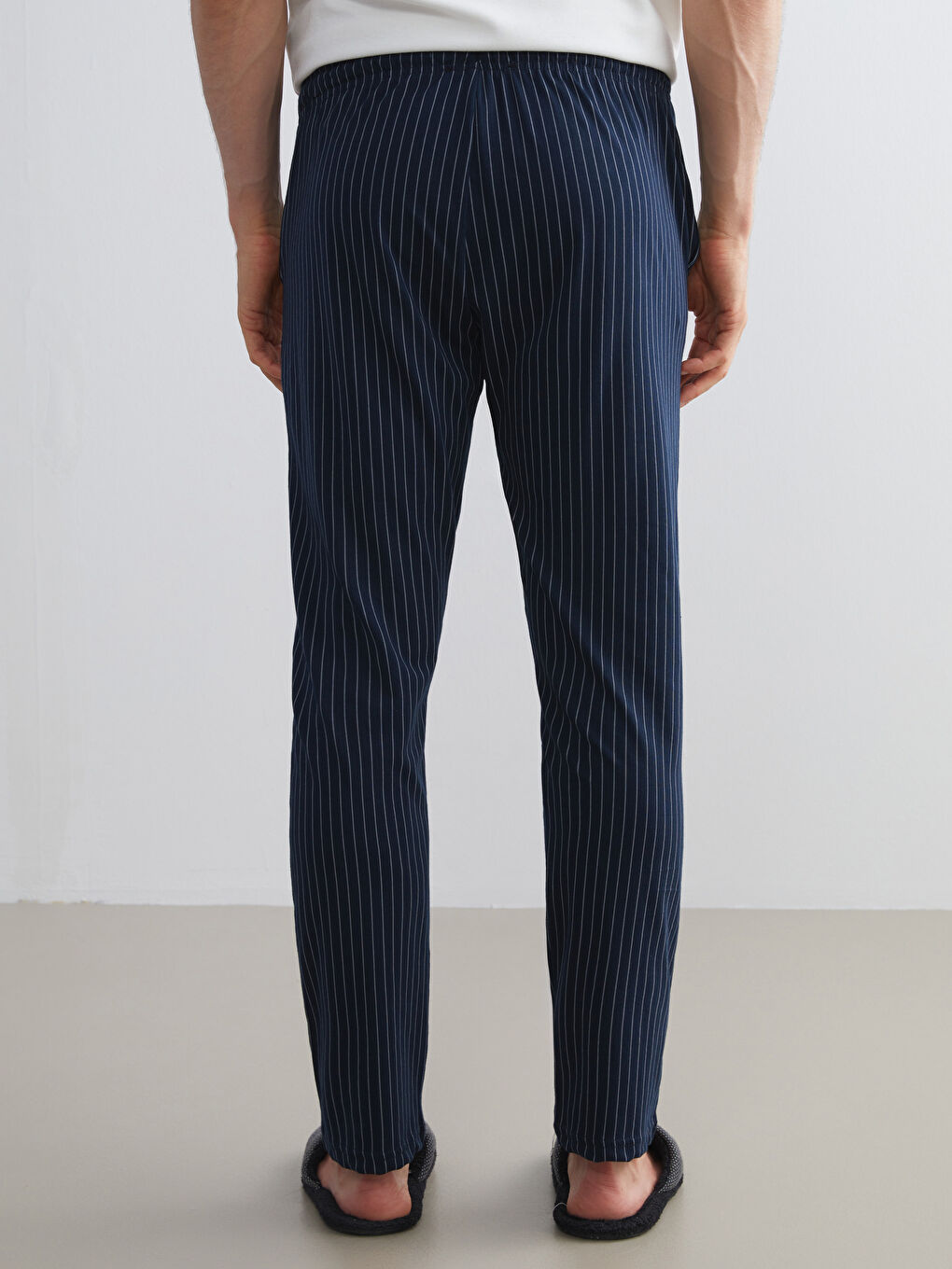 Lacivert Standart Kalıp Çizgili Erkek Pijama Altı-6