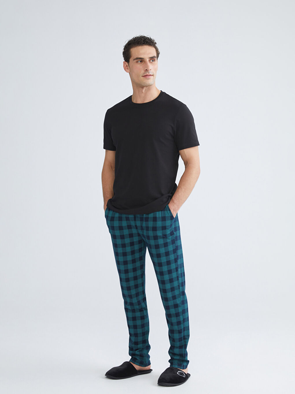 Regular Fit Plaid Men's Pyjama Bottoms