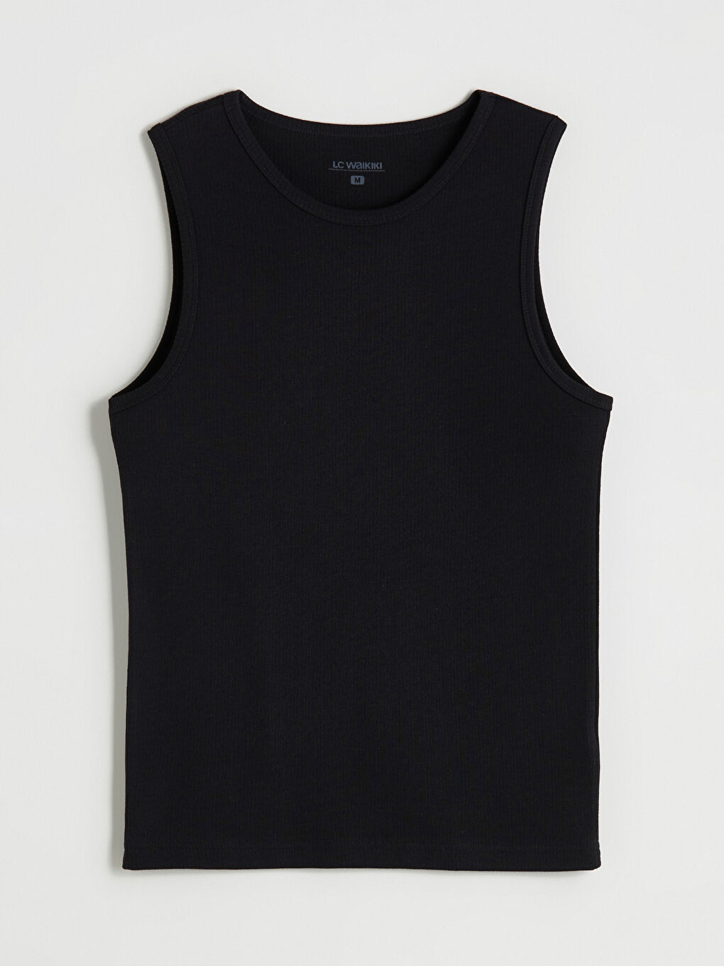 Siyah Bisiklet Yaka Termal Erkek Atlet-4