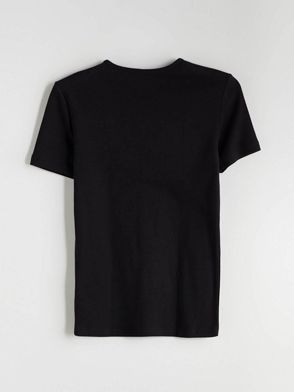 Siyah Bisiklet Yaka Kısa Kollu Termal Erkek Atlet-5