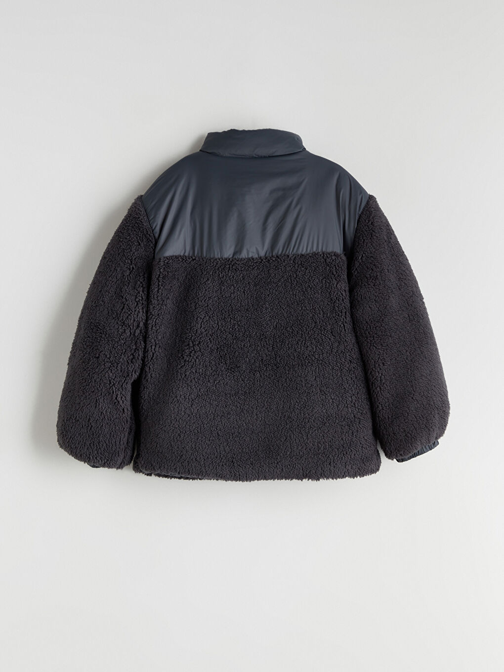 Antrasit Dik Yaka Pelüş Erkek Çocuk Mont-3