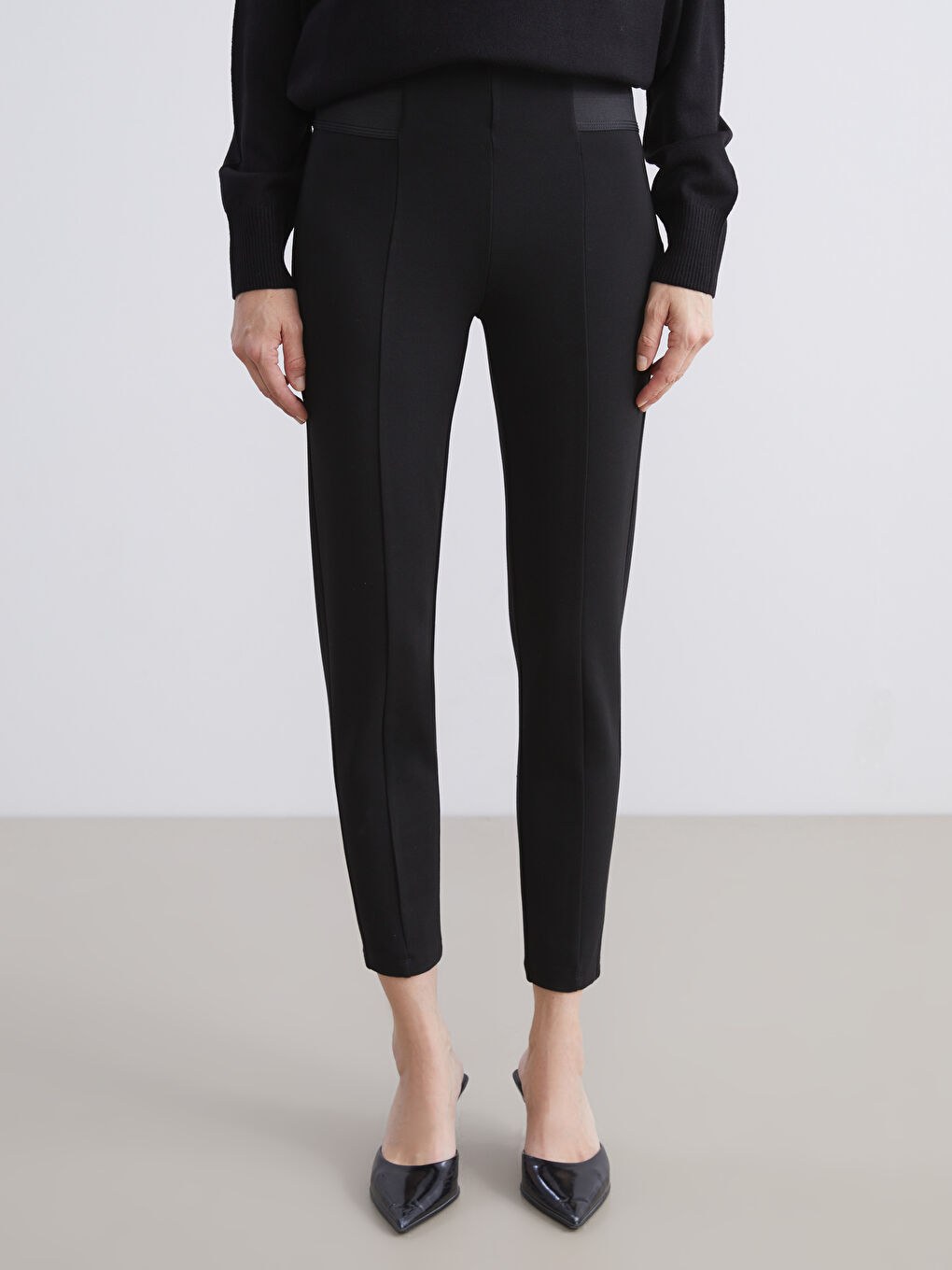 Elastic Waist Extra Slim Fit Women's Trousers-2