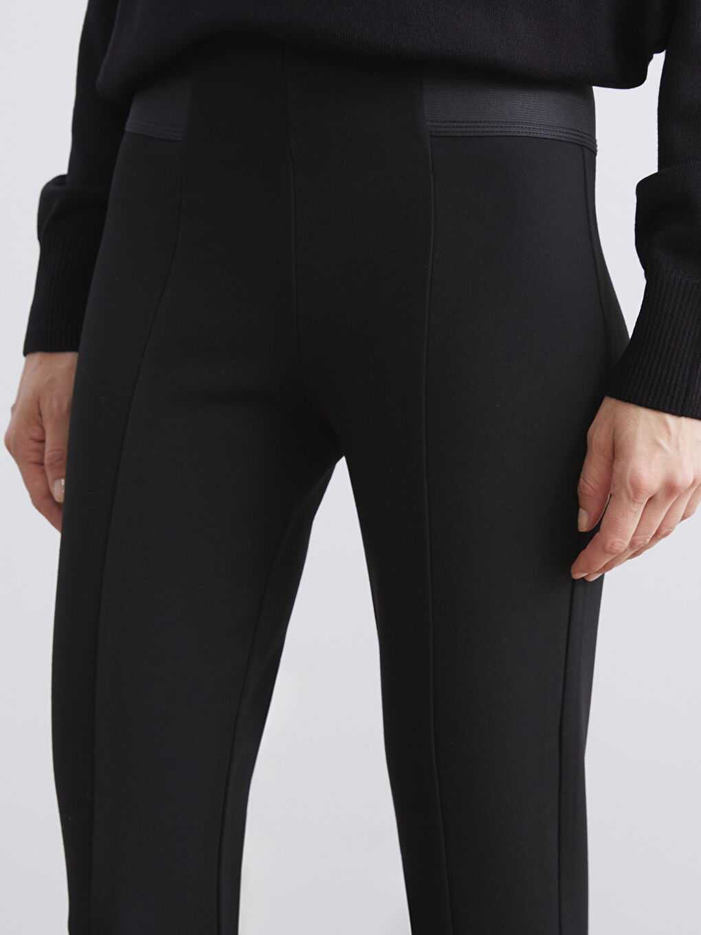 Elastic Waist Extra Slim Fit Women's Trousers-4