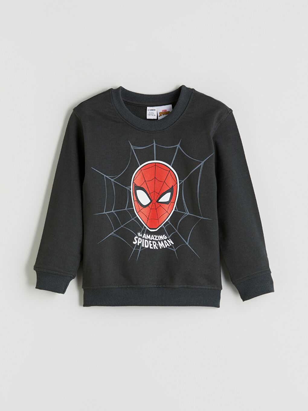 سويت شيرت مطبوع سبايدرمان بياقة دائرية للأولاد