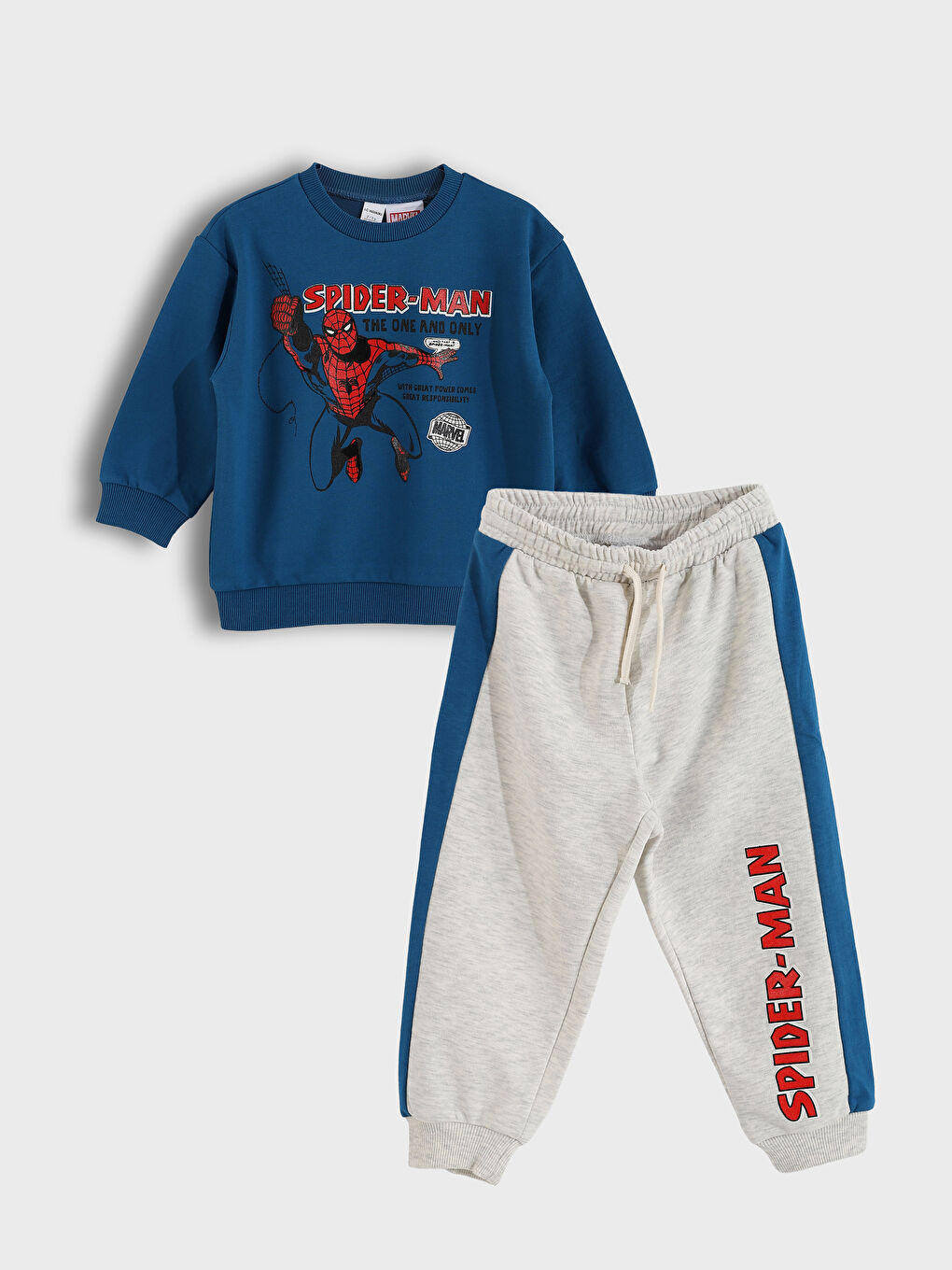 Ensemble de Survêtement pour Bébé Garçons Imprimé Spider-Man à Col Rond