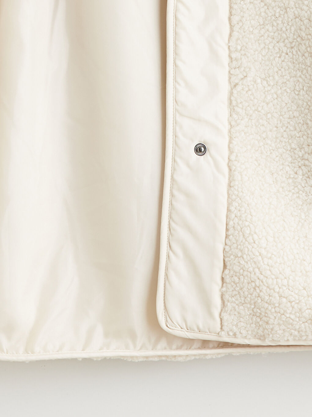 Bej Kapüşonlu Oversize Kadın Teddy Kaban-7