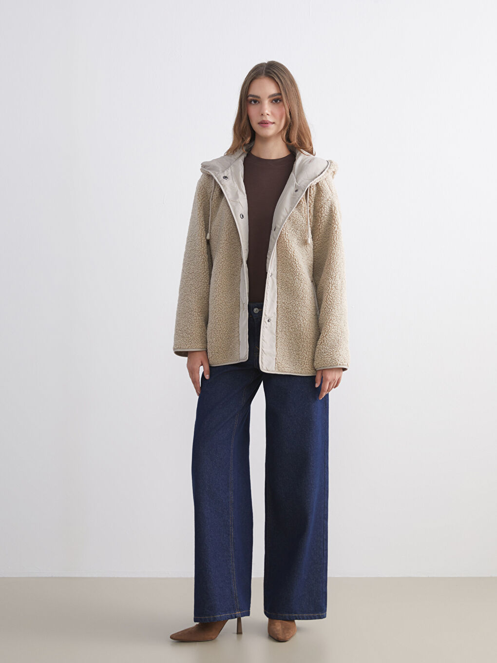 Hooded Oversize Women's Teddy Coat-1