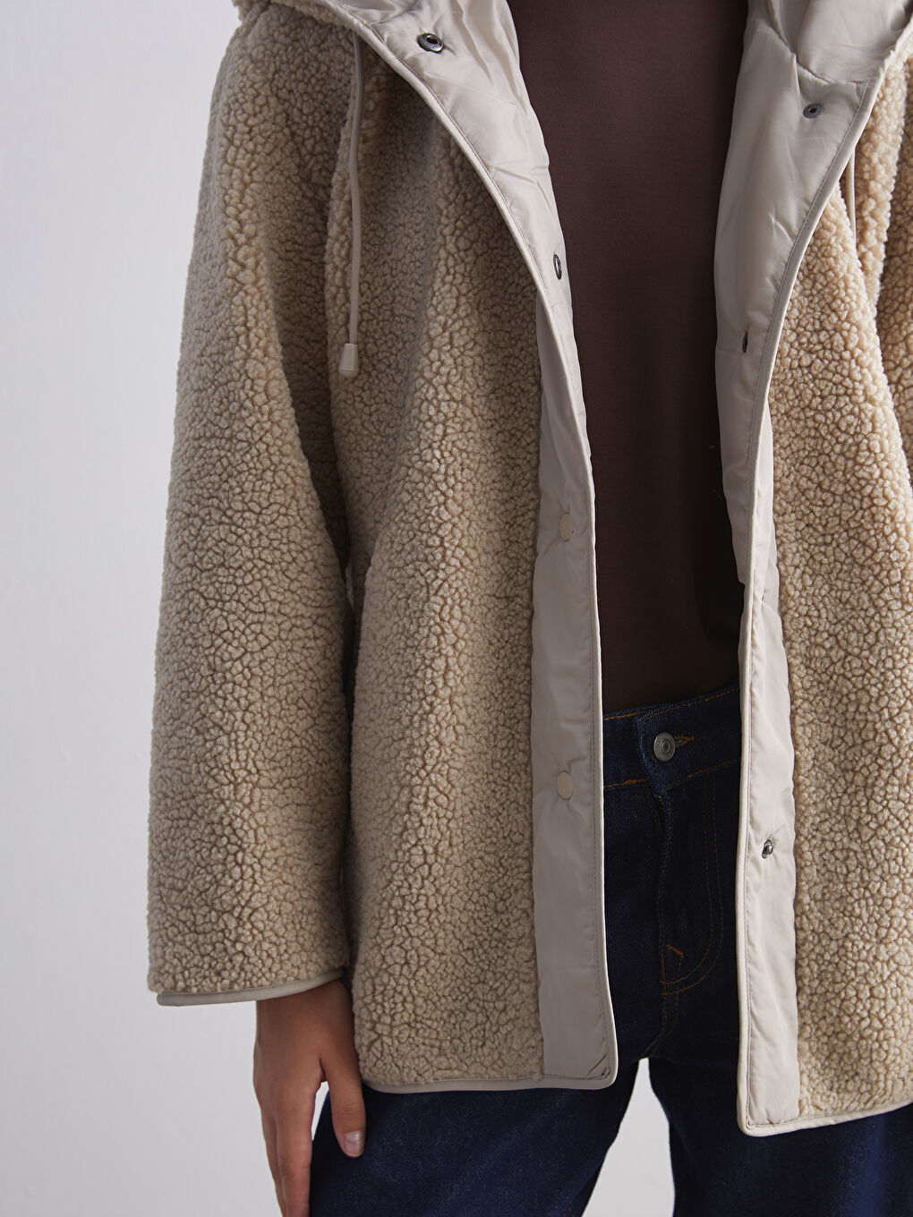 Hooded Oversize Women's Teddy Coat-2