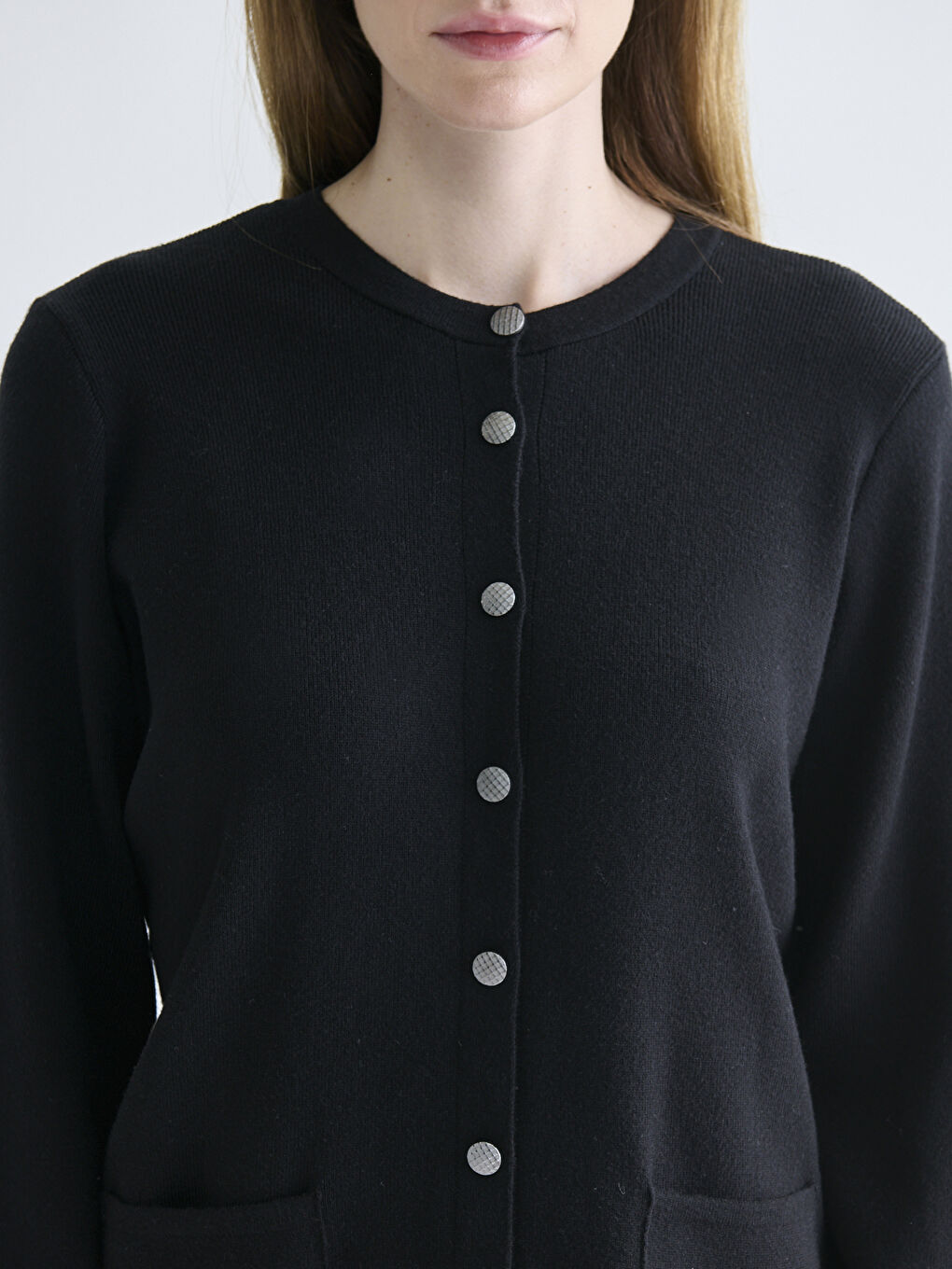 Crew Neck Women's Knitwear Cardigan-2