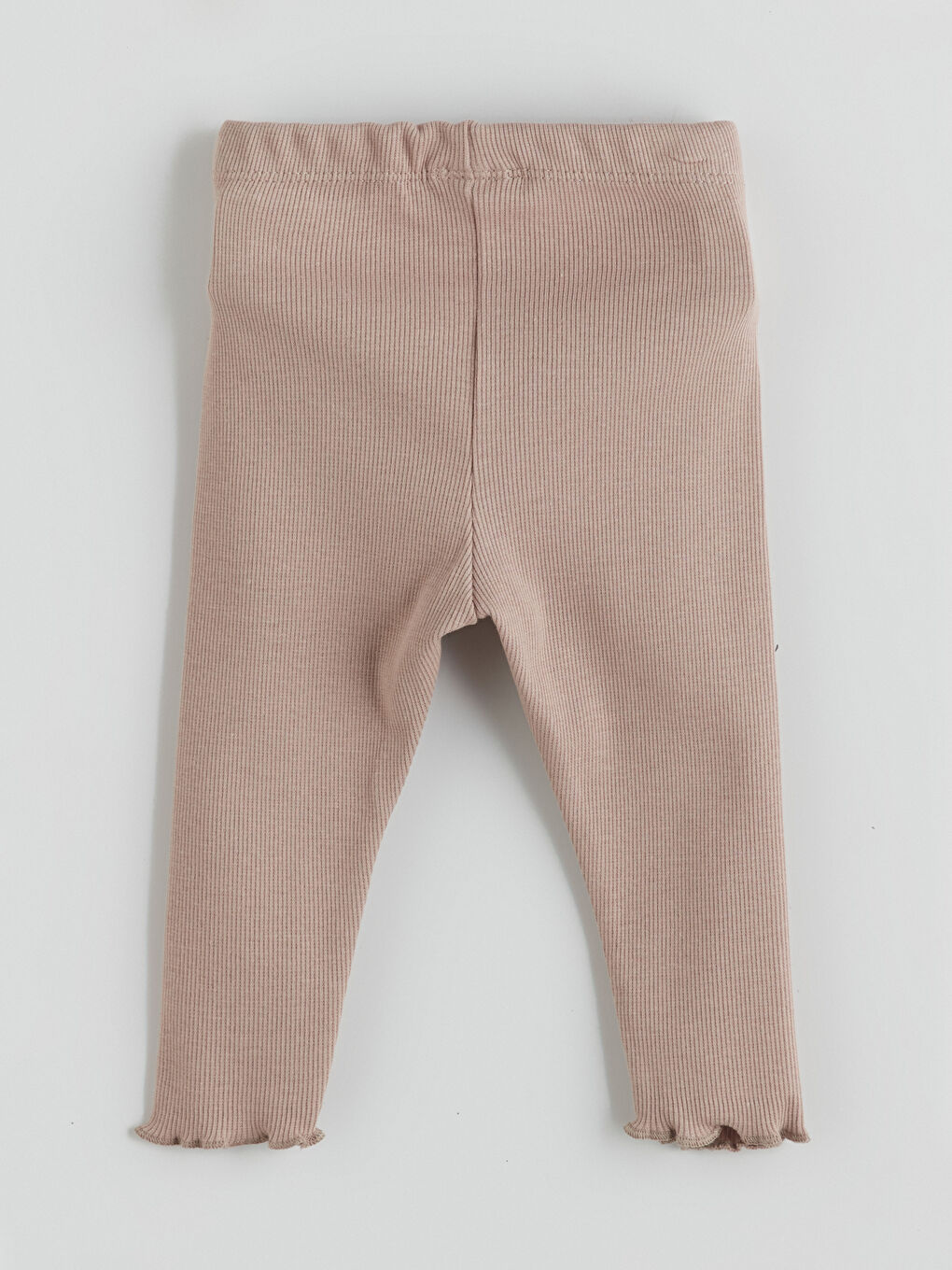 Kahverengi Fırfır Detaylı Kız Bebek Fitilli Tayt-1