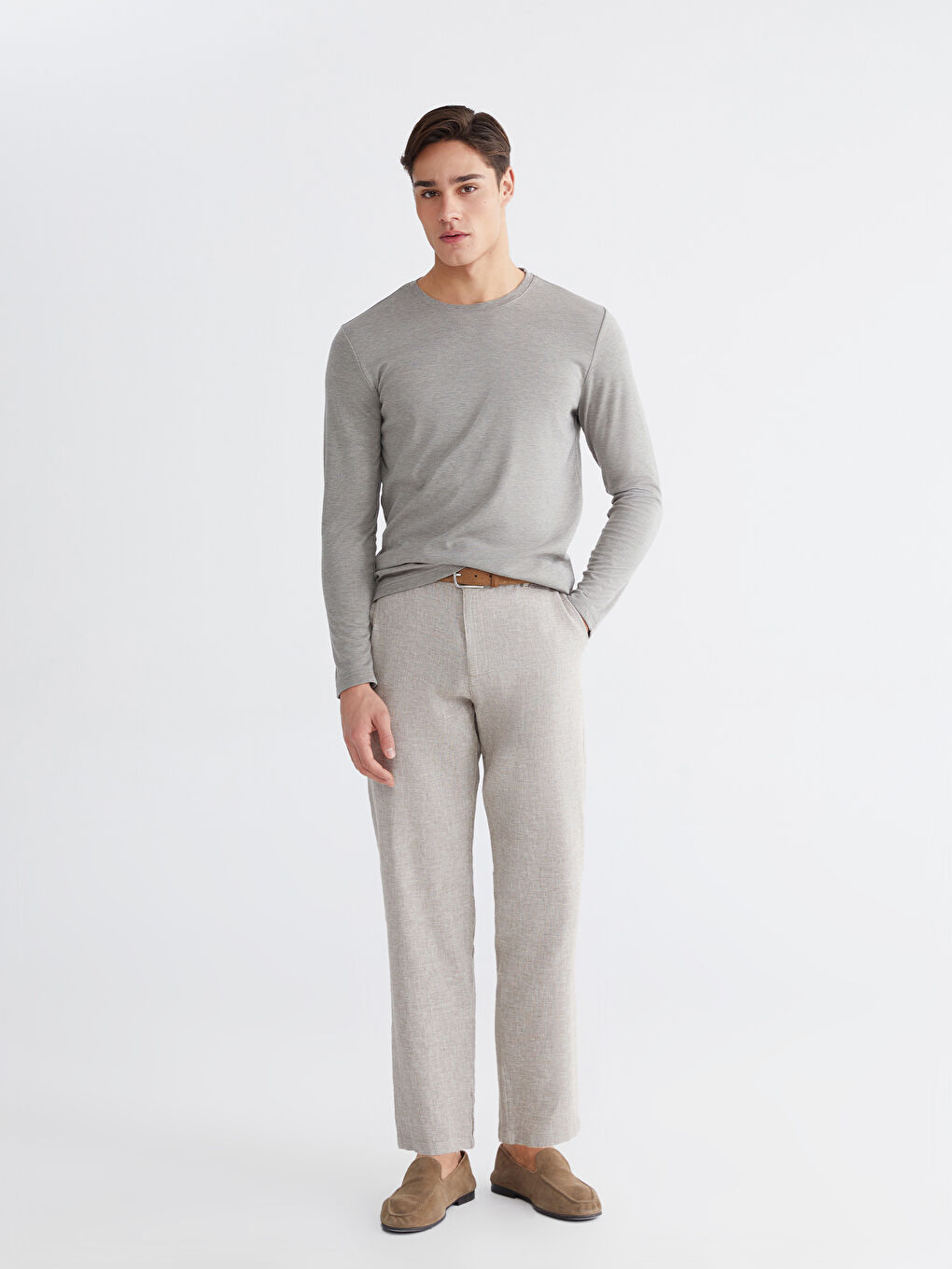 Crew Neck Long Sleeve Men's T-Shirt-1