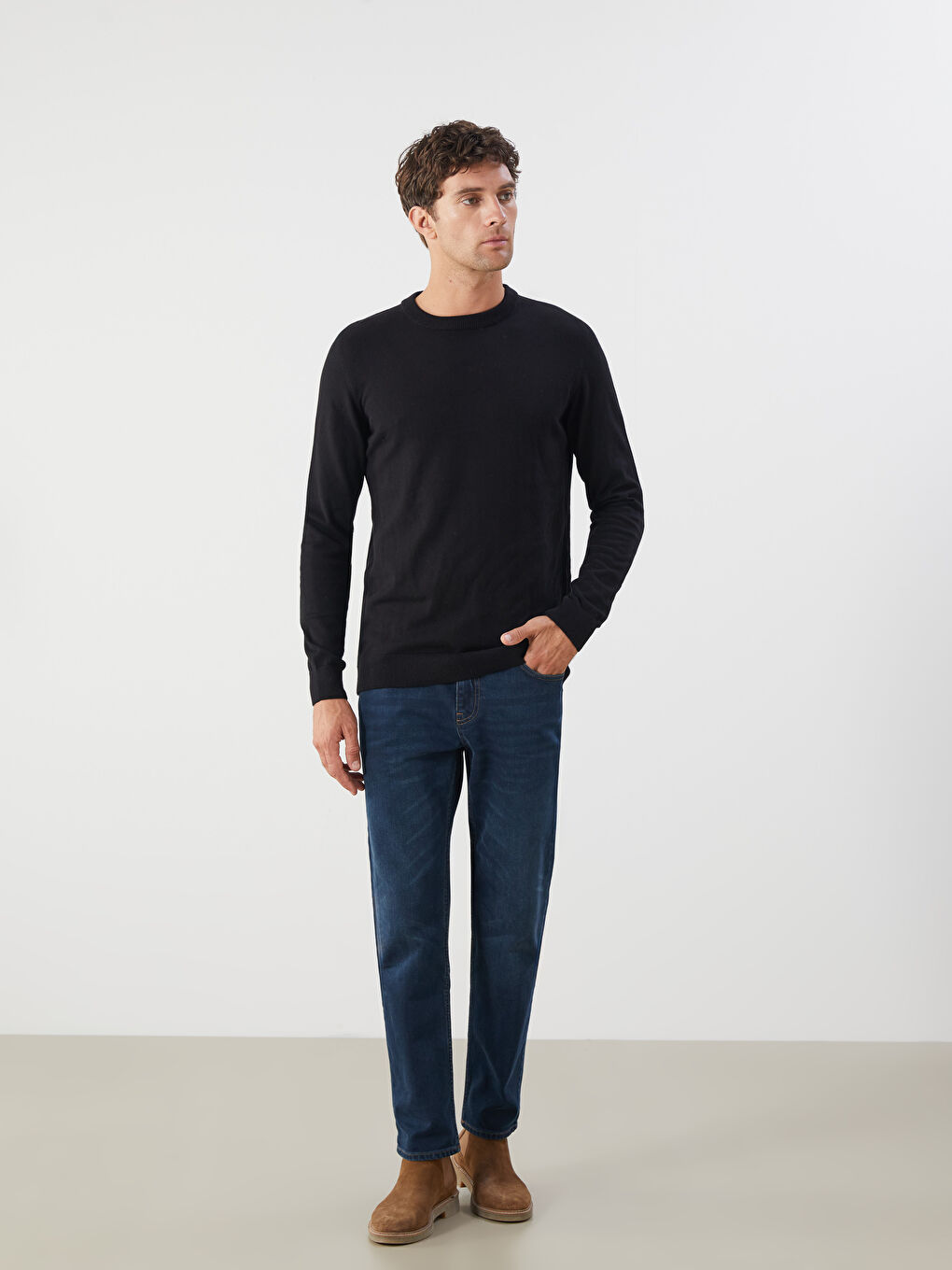 Pull-over Col rond Manches longues pour Hommes en Tricot-3