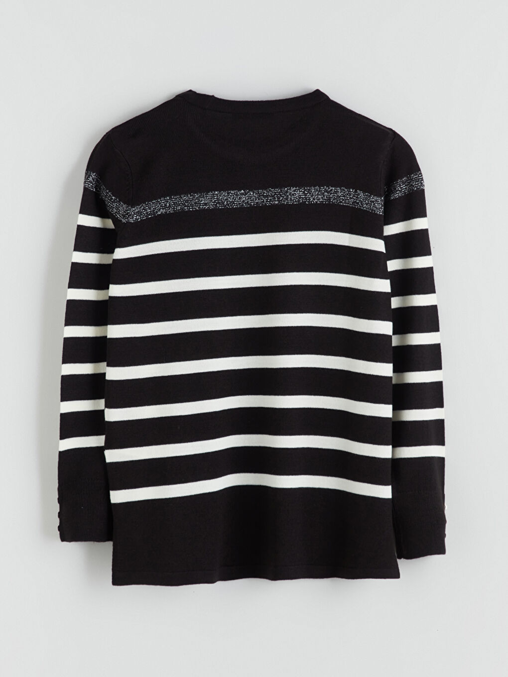 Crew Neck Striped Women's Knitwear Sweater-1