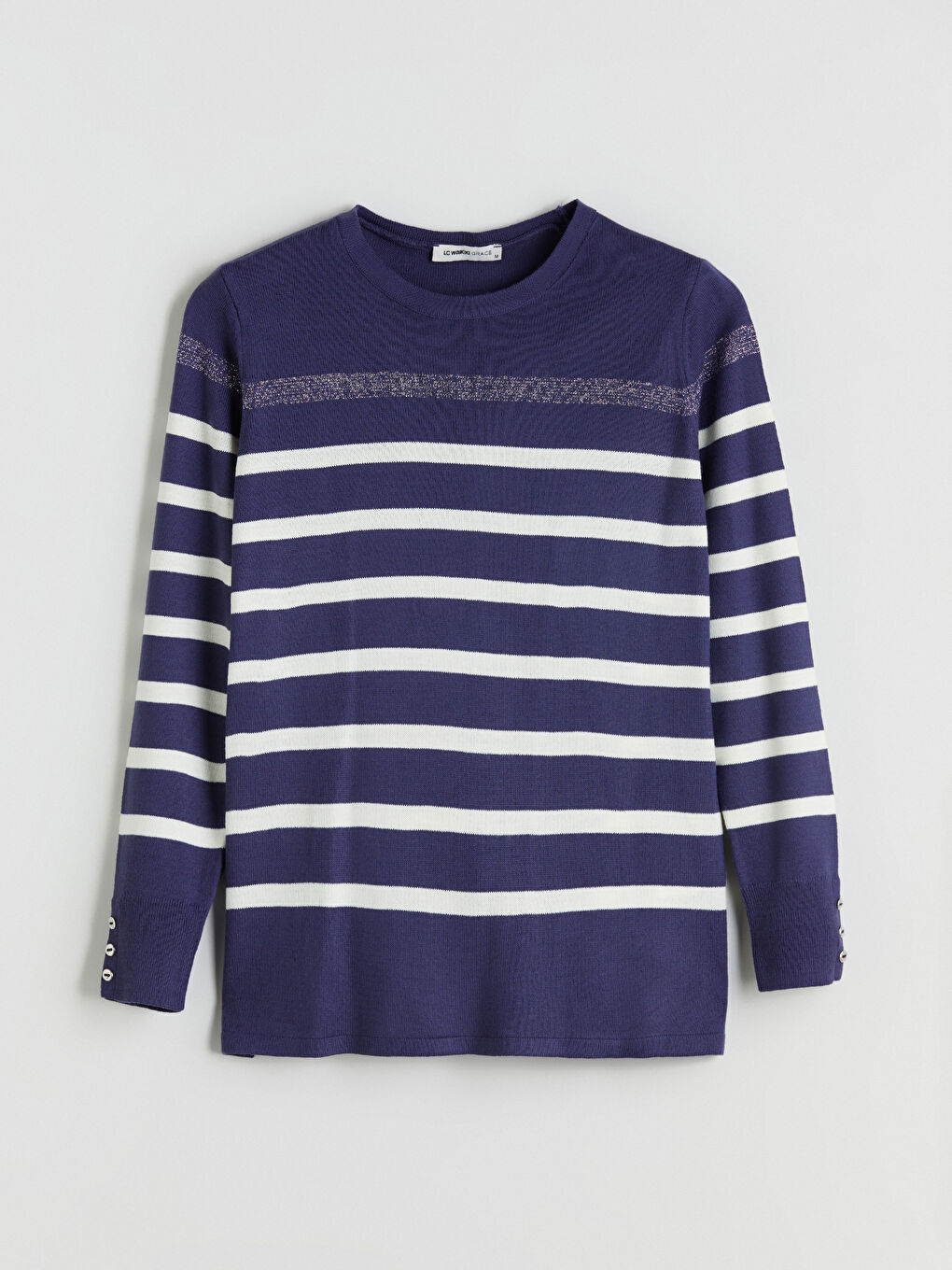 Crew Neck Striped Women's Knitwear Sweater-8
